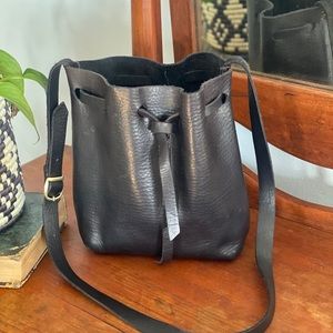 Leather bucket bag